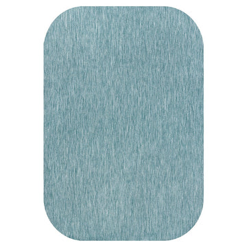 Miles Modern Minimalist Radius Corner Solid Indoor/Outdoor Area Rug